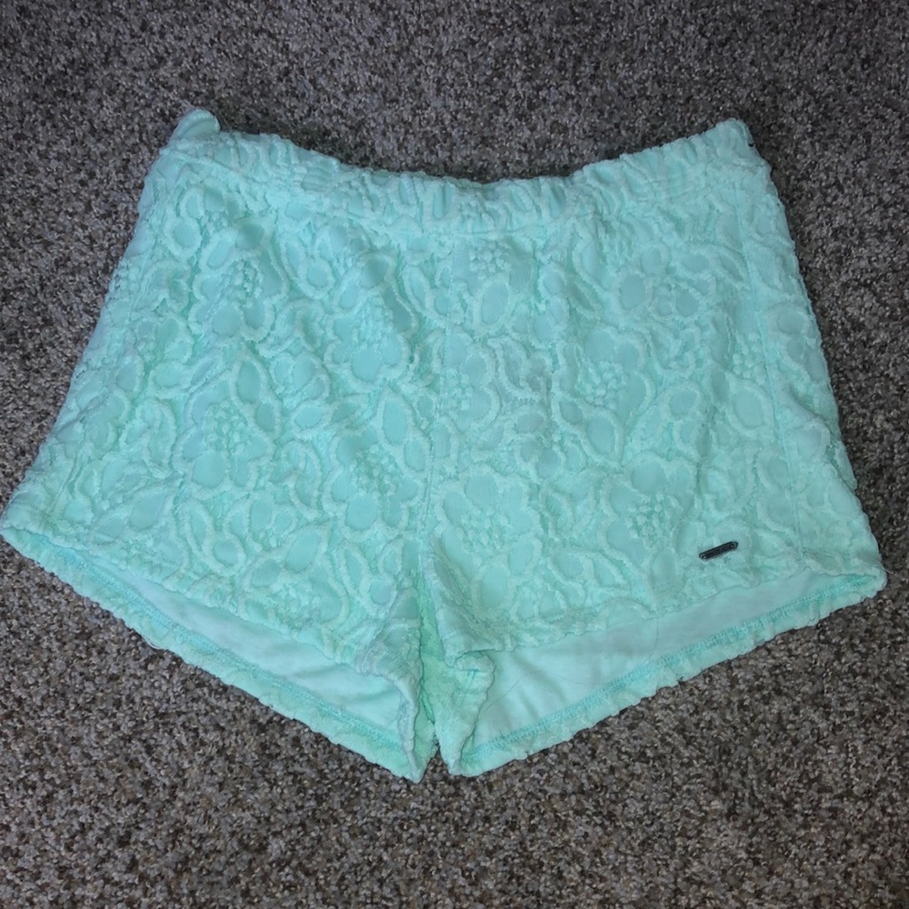 Lace Detail Blue Shorts!!